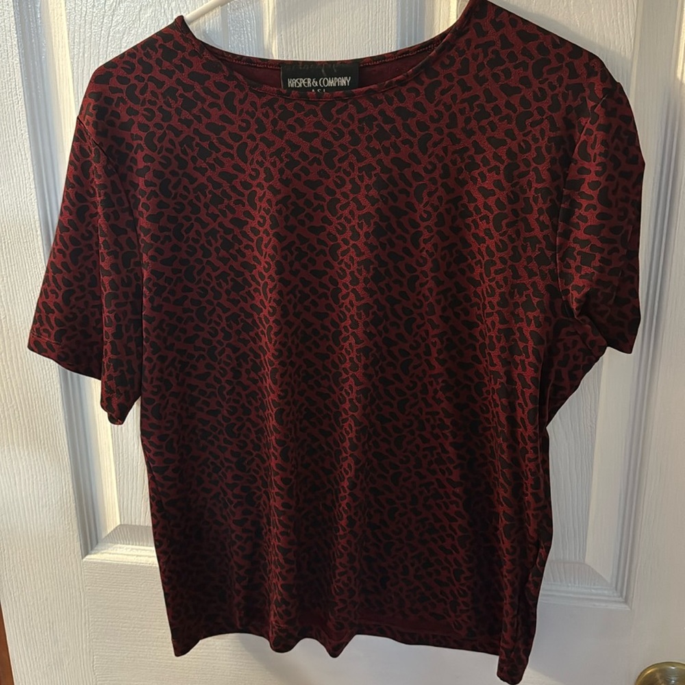 Red Leopard Print Tee